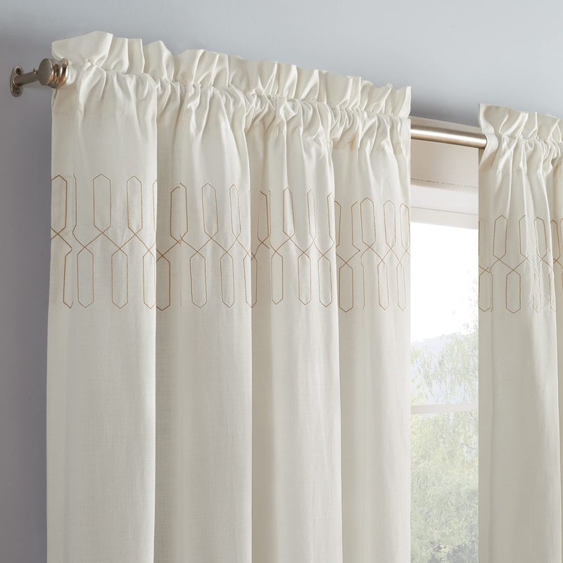 VUE Arashi Modern Boho Decorative Ombre Rod Pocket Window Curtain for Living Room (1 Panel), 52 in x 95 in, Gold - Image 3